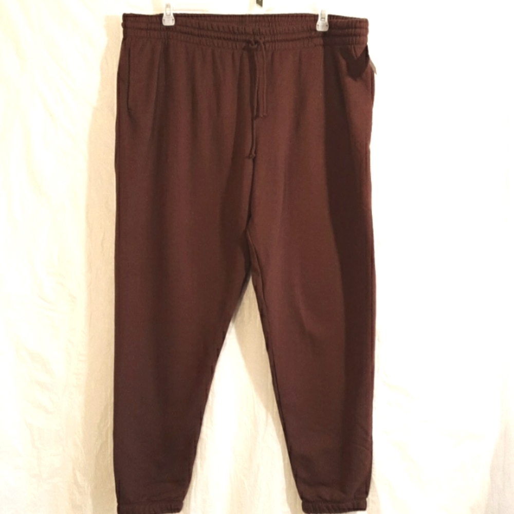 Terra & Sky Brown Sweat Pants Draw String NWT 1X
